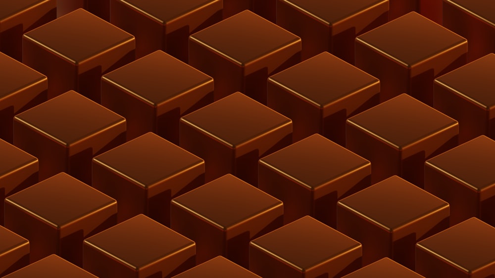 une très grande quantité de carrés de chocolat