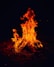 a fire blazing in the dark on a black background