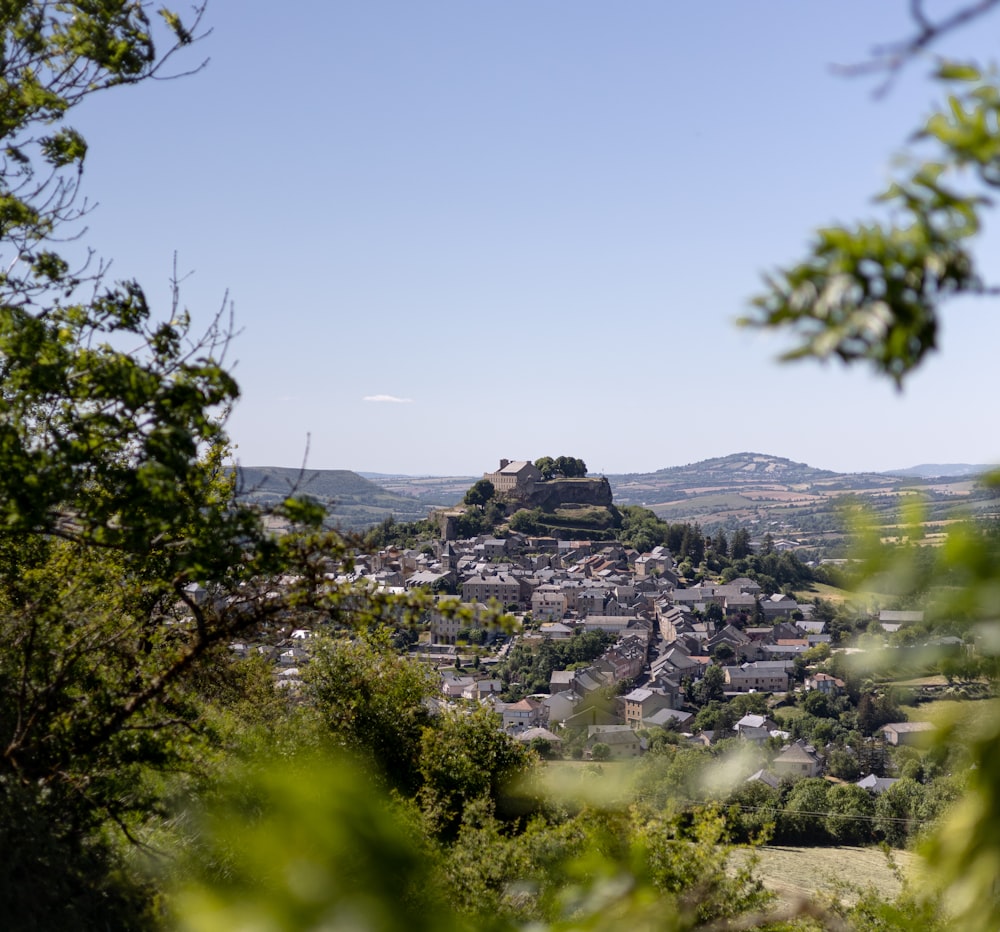 a view of a small town from a distance