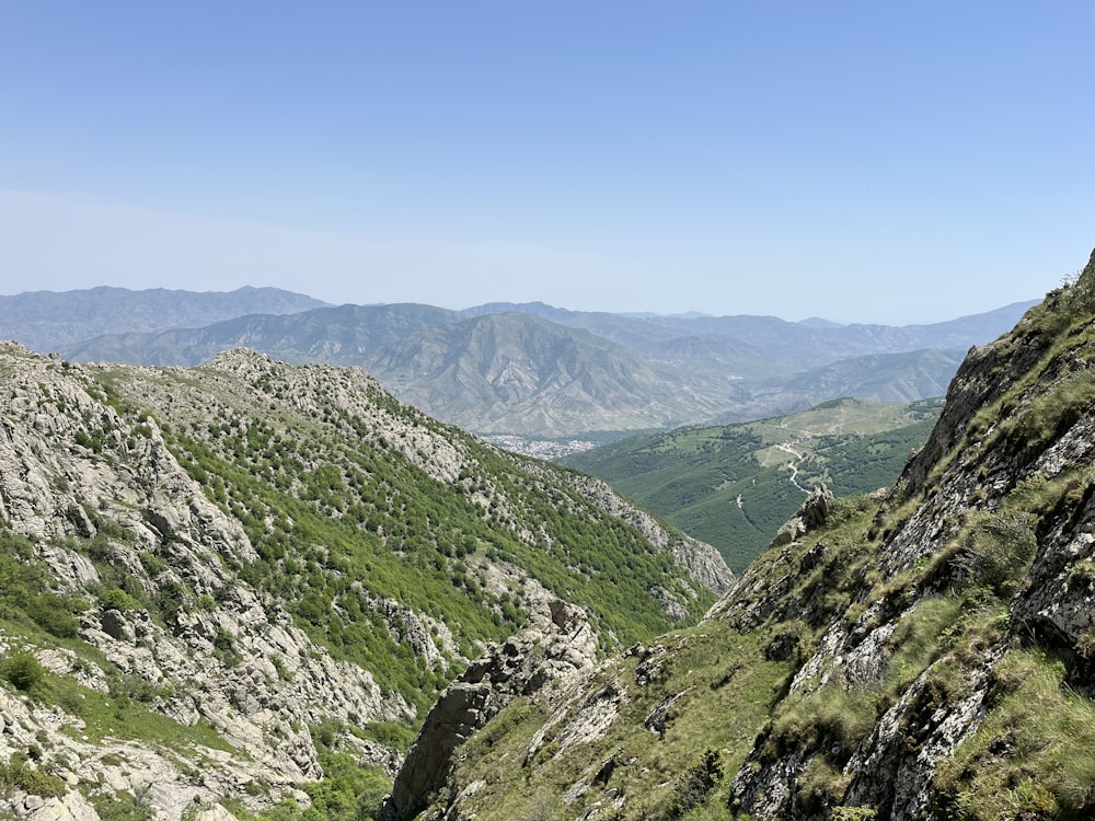 a view of the mountains from a high point of view