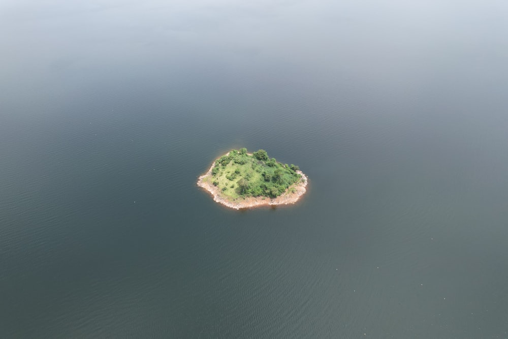 a small island in the middle of a body of water