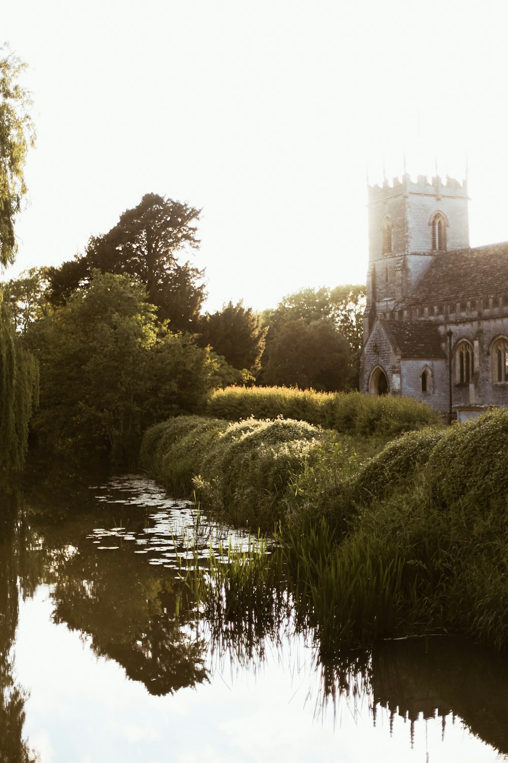 a river running through a lush green countryside