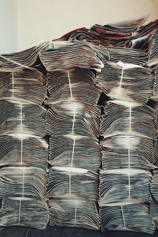 stacks of papers stacked on top of each other