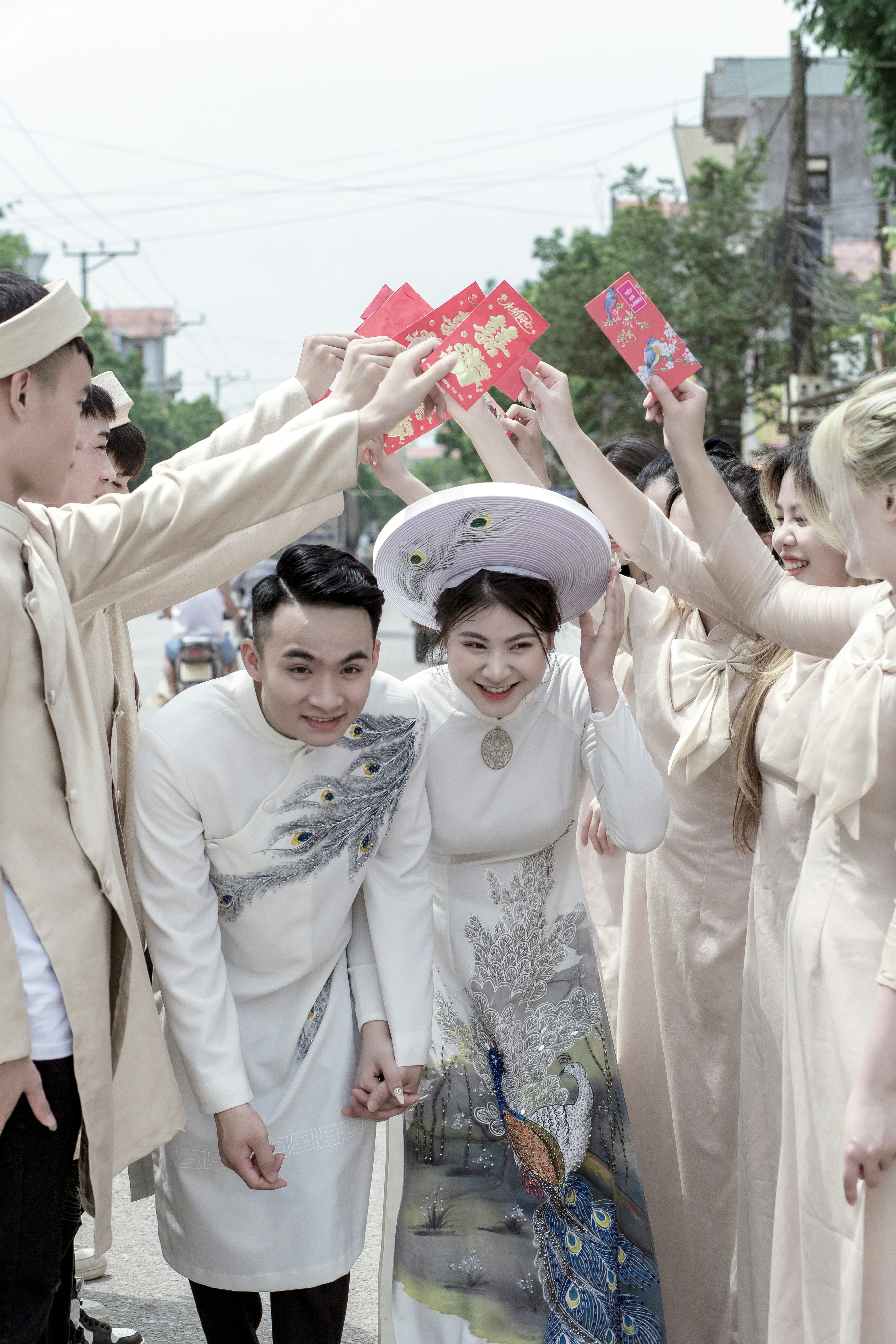 a group of people standing next to each other