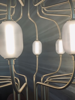 Abstract digital network lines glowing softly over a cream background.