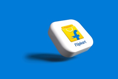 a white square object with a blue background