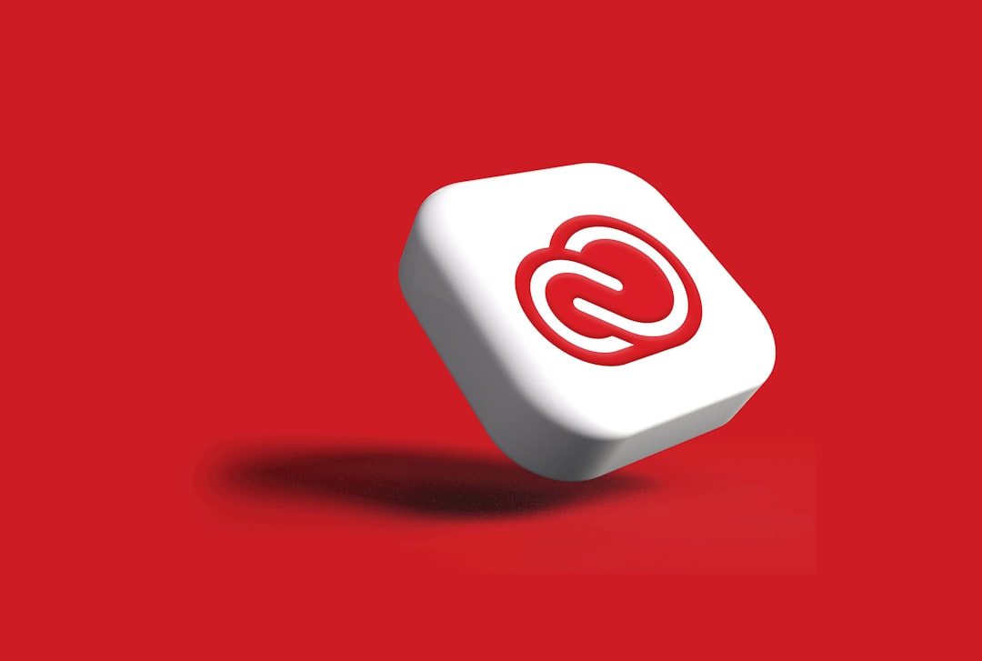a white dice with a red letter on it, Adobe Creative Cloud icon in 3D. My 3D work may be seen in the section titled "3D Render."