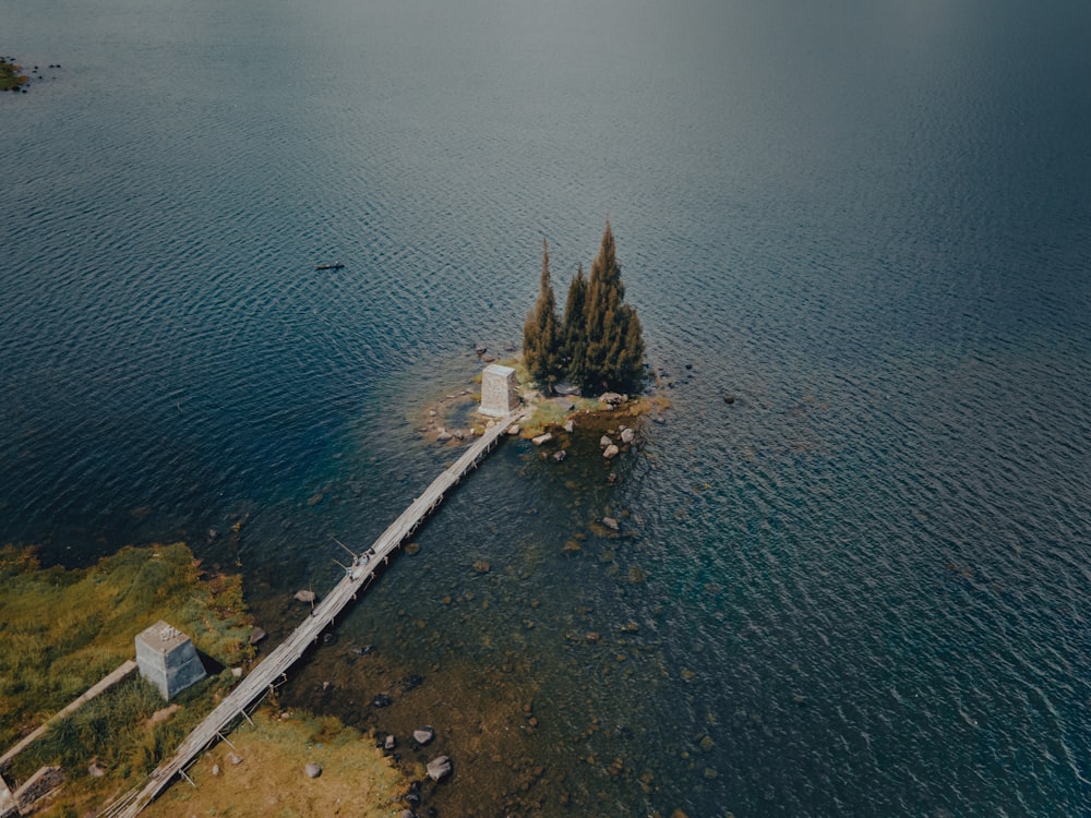 an island in the middle of a body of water