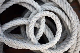 a close up of a bunch of white rope