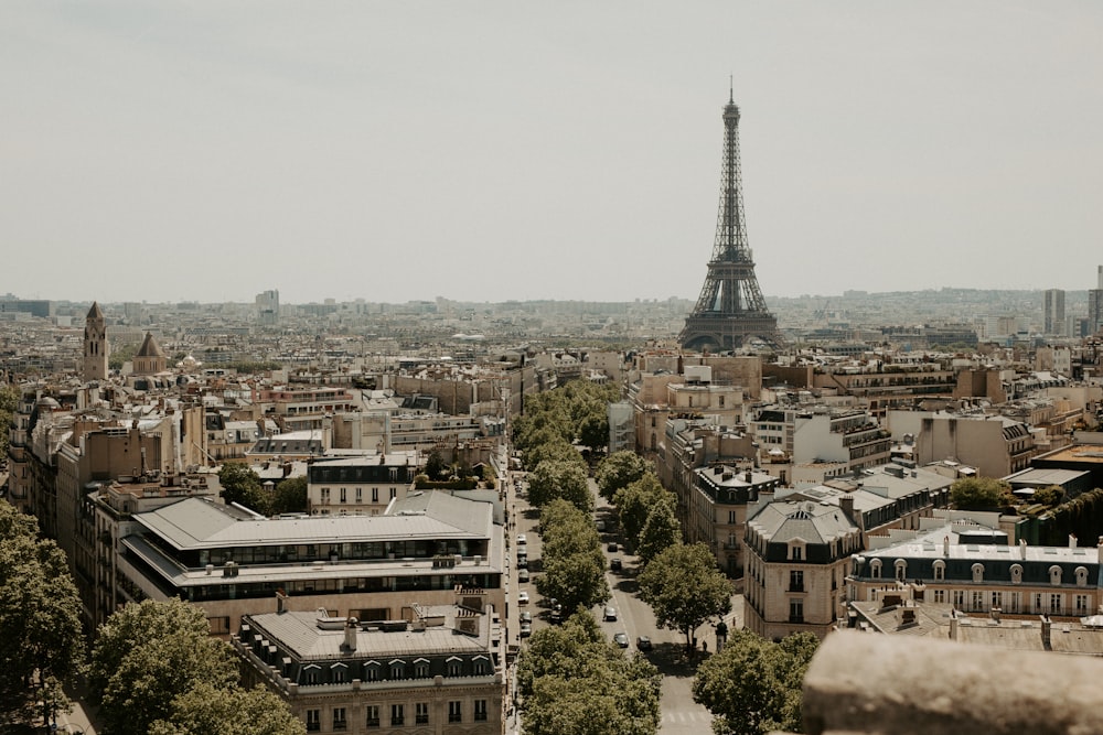 the eiffel tower towering over the city of paris