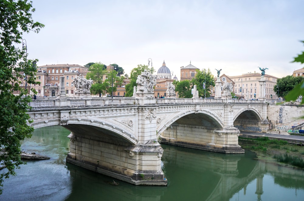 Un ponte su un fiume in una città