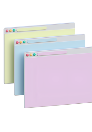 a set of three pastel colored file folders