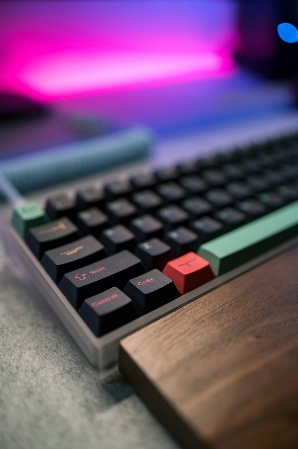 a close up of a keyboard and a mouse