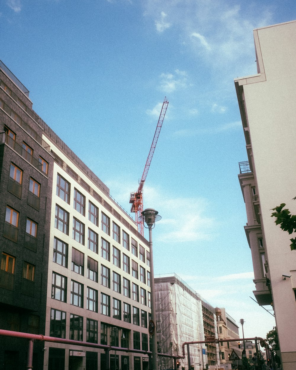a building with a crane on top of it