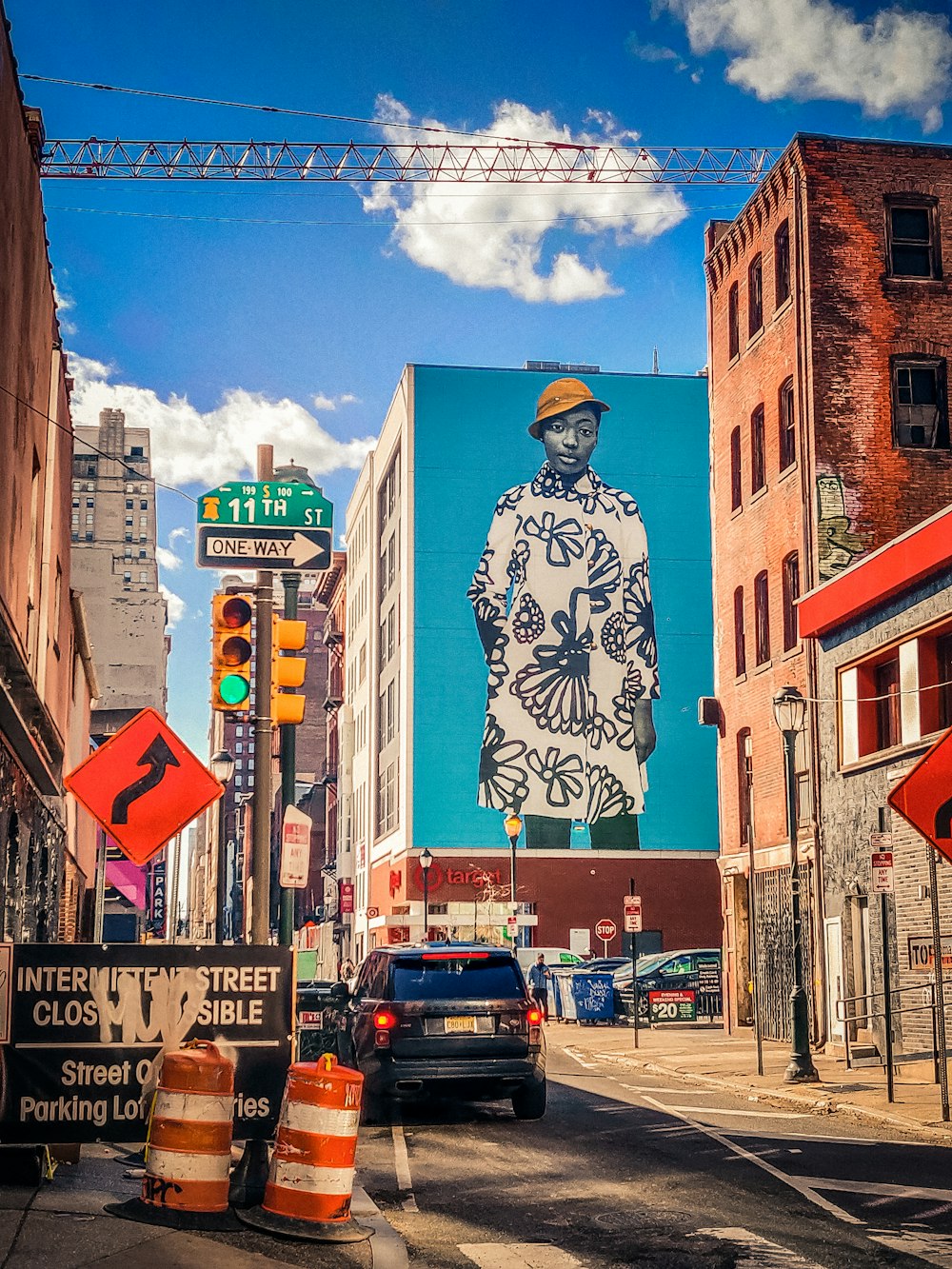 a large mural of a man on the side of a building