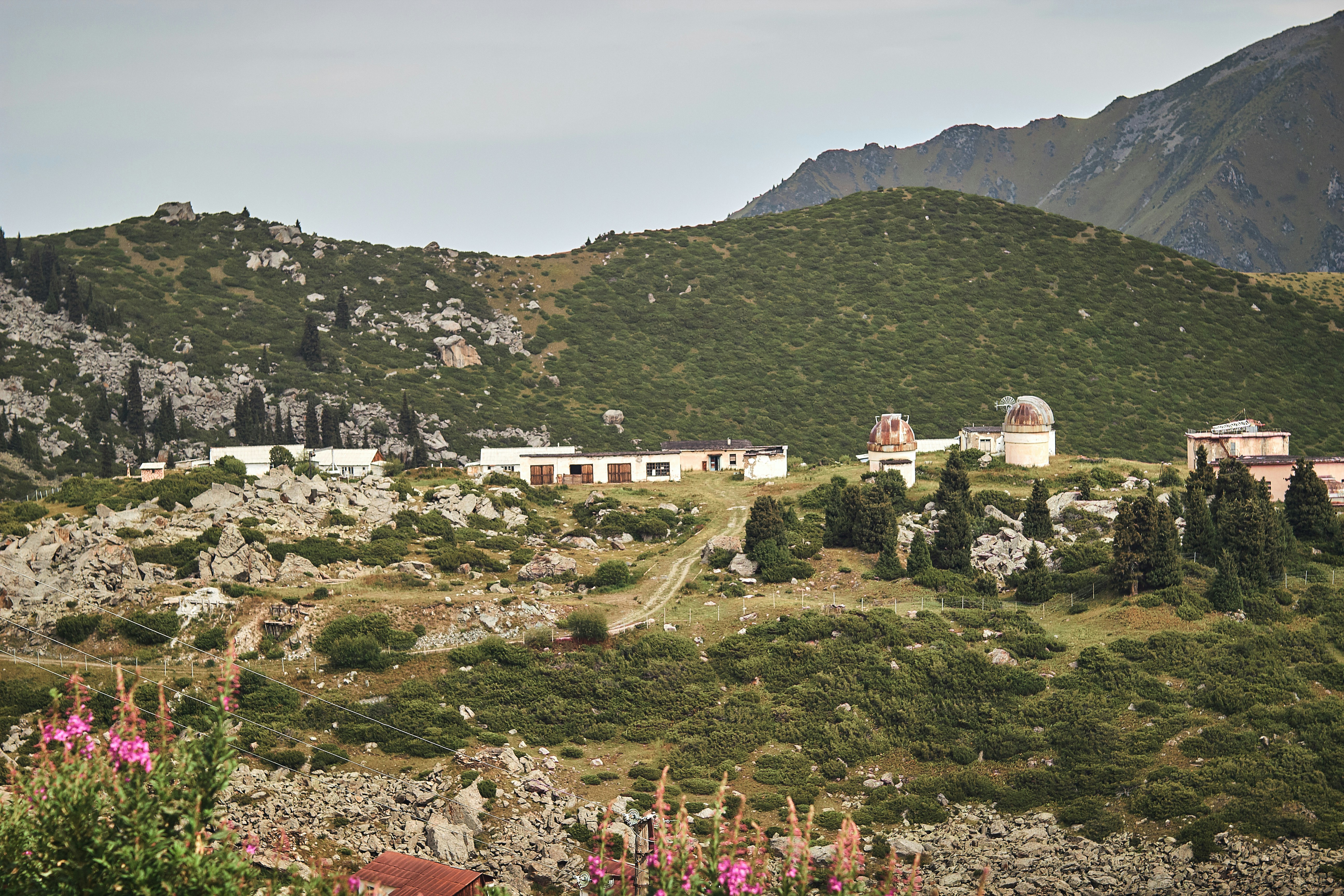a small village nestled on a mountain side
