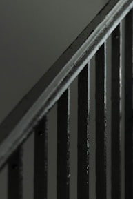 Close-up of custom metal stairs and railings designed for a client.