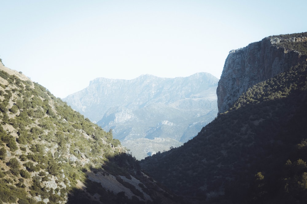 a view of a mountain range from a distance