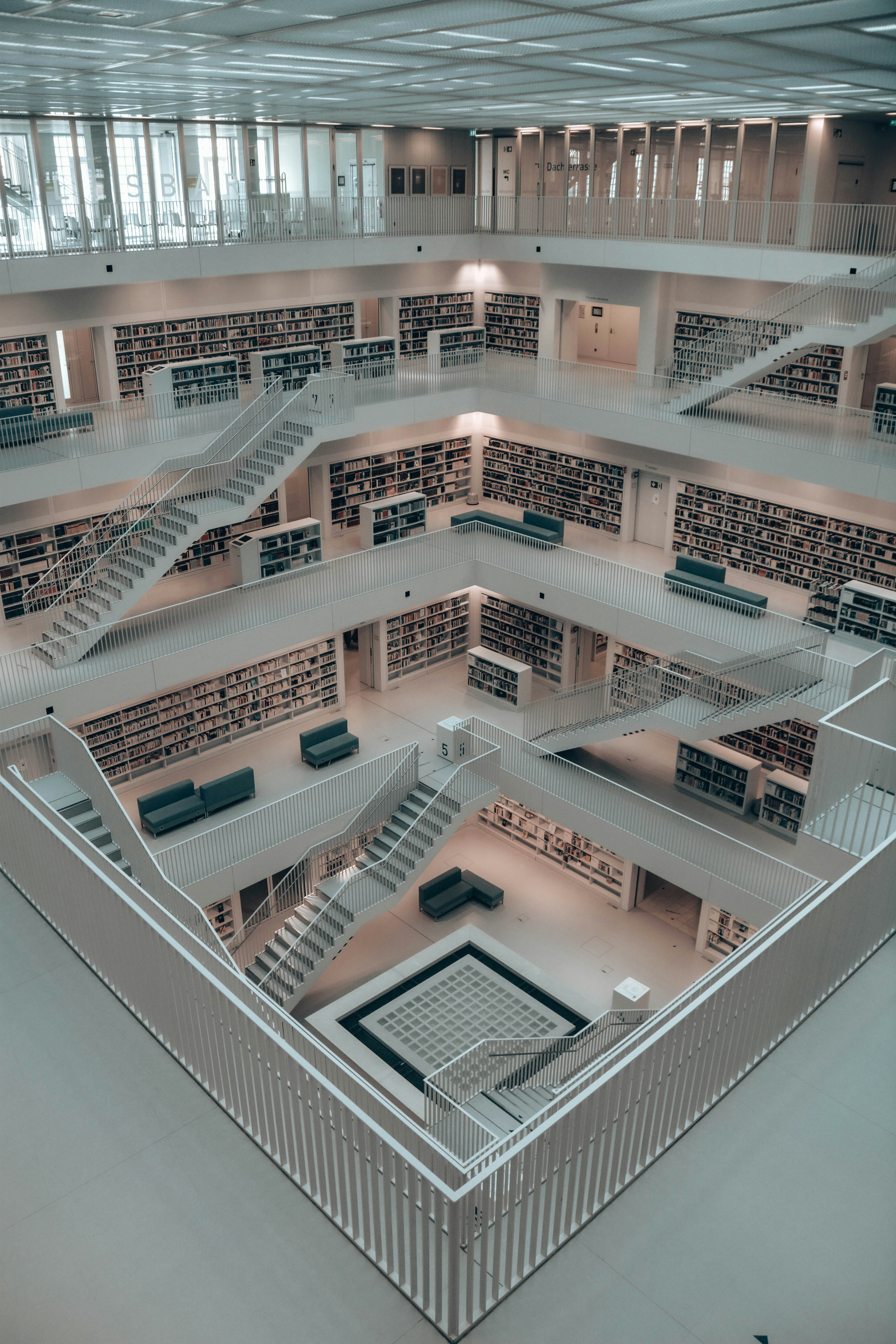 a large room filled with lots of books