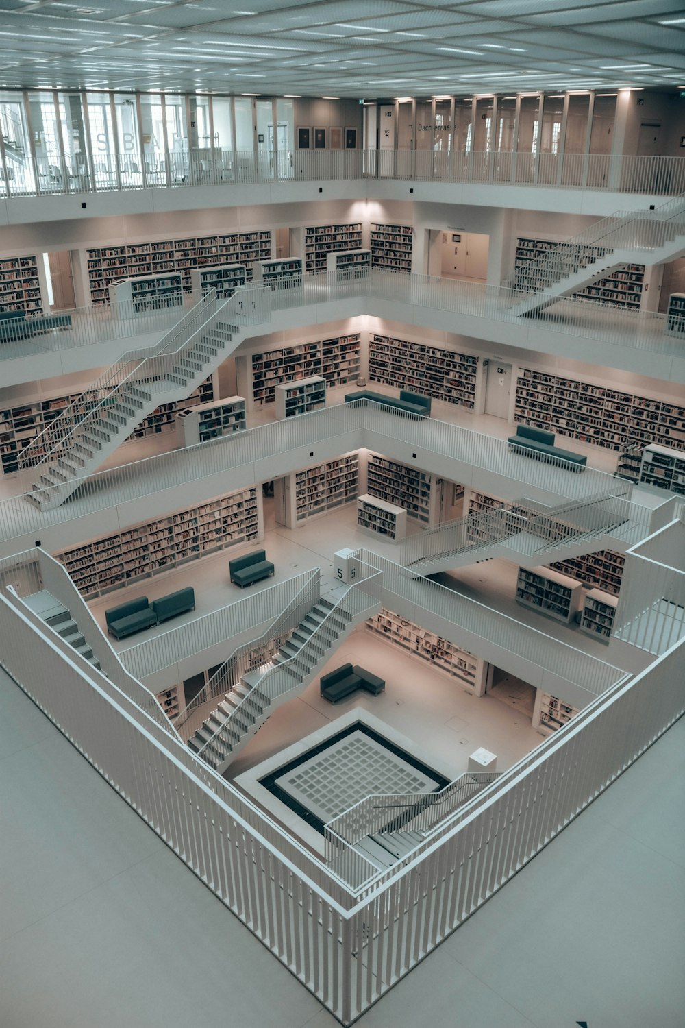 a large room filled with lots of books