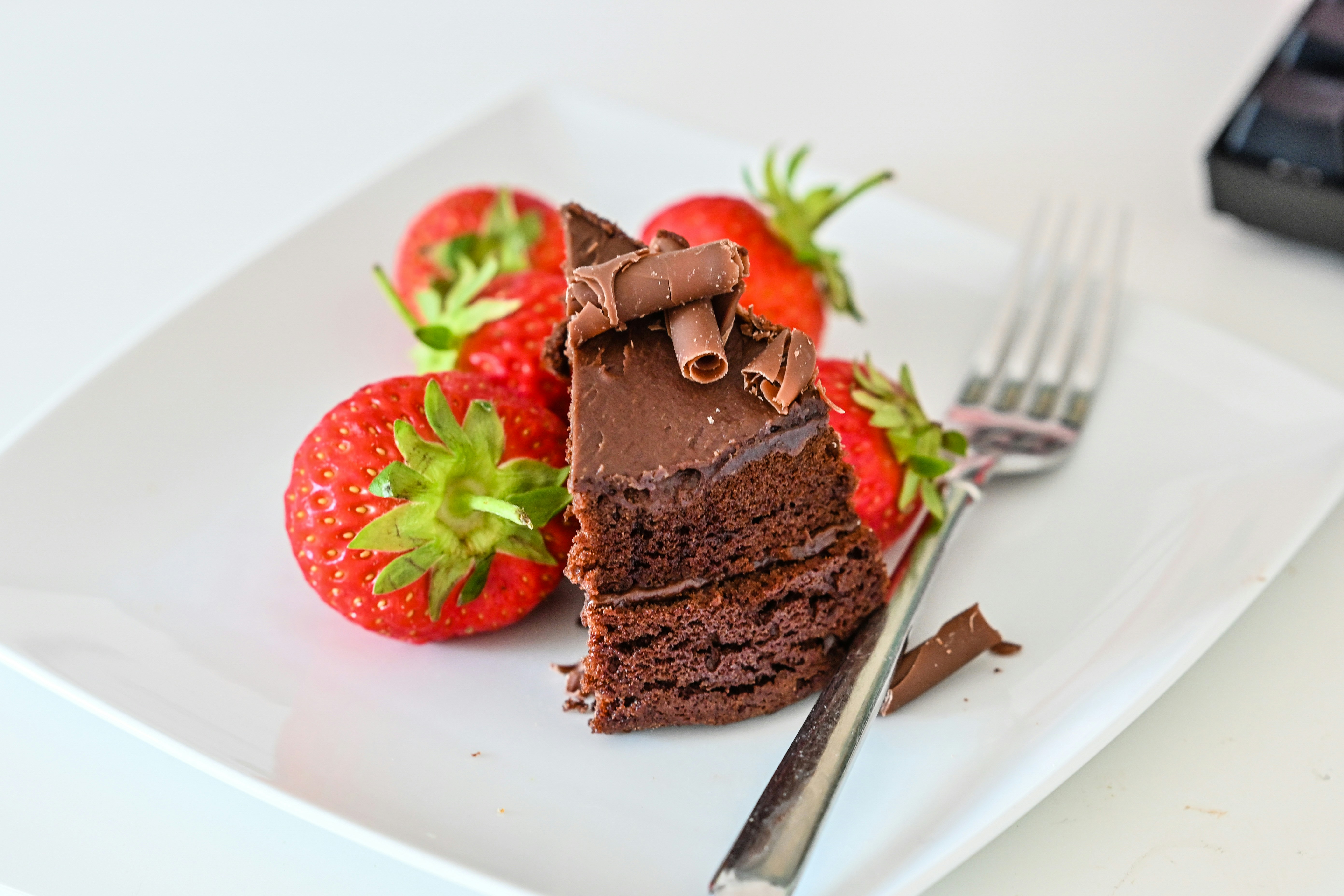 Birthday cake and strawberries
