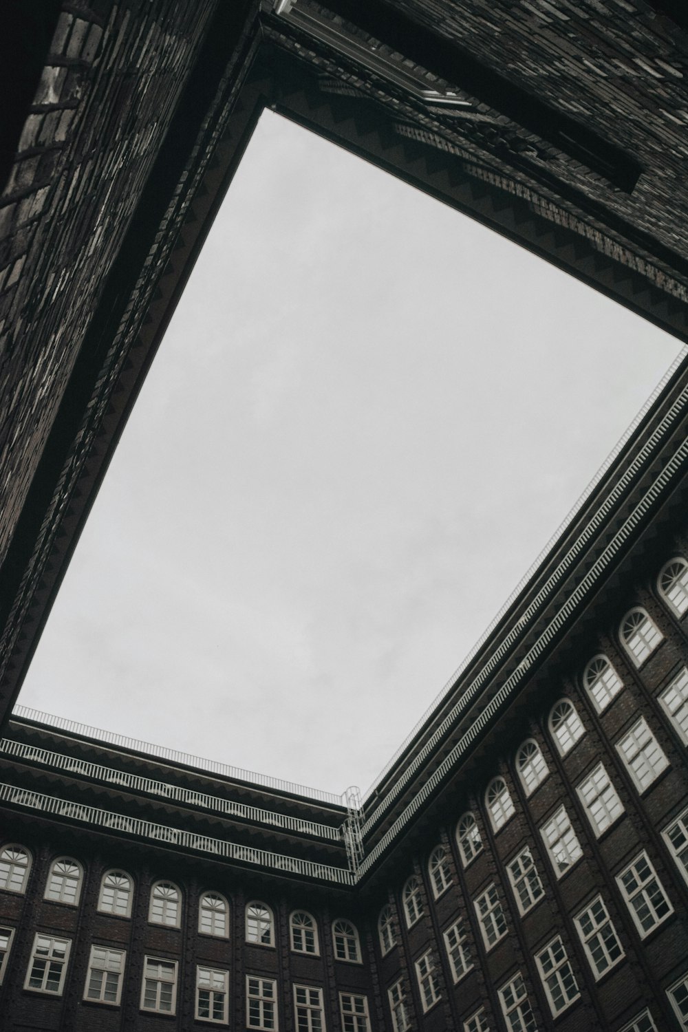 a building with a skylight in the middle of it