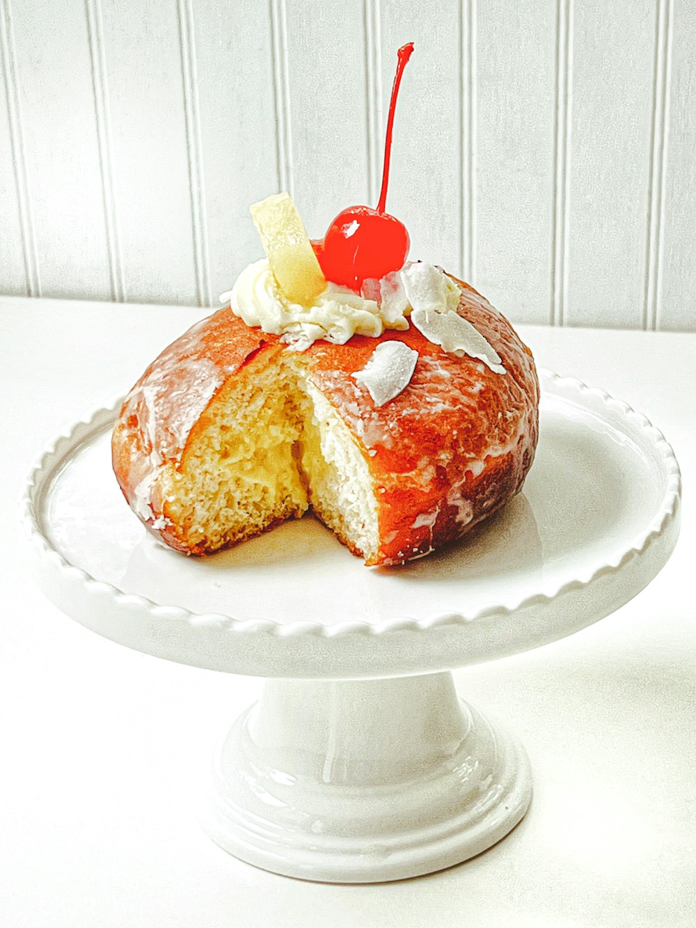 a bundt cake with a slice cut out of it
