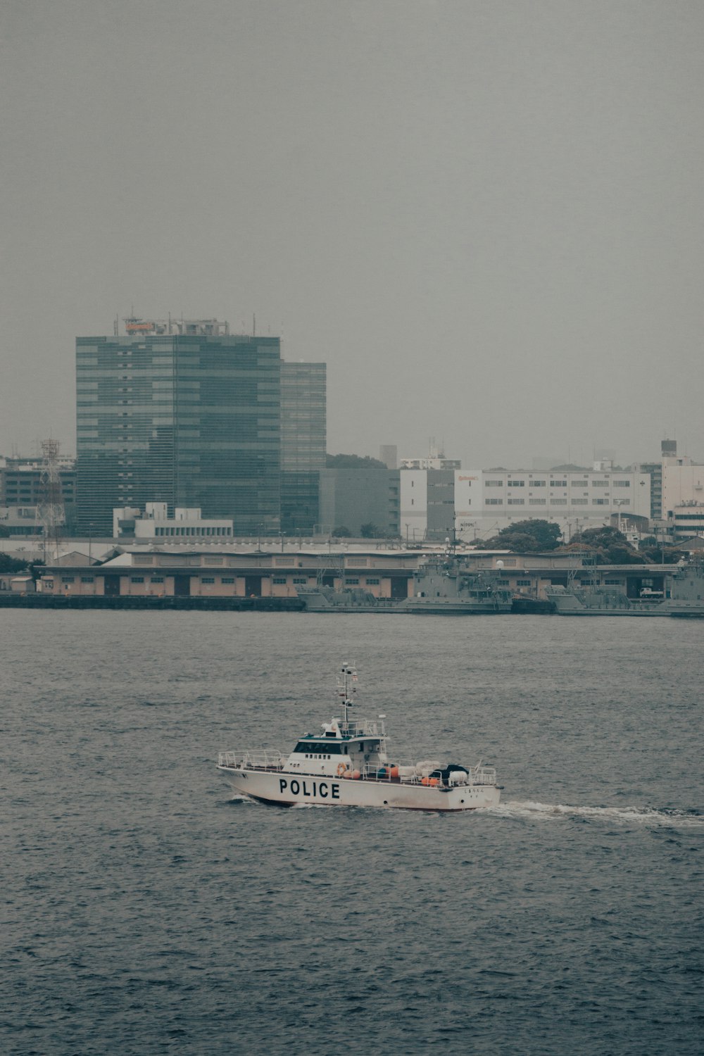 a police boat in a body of water