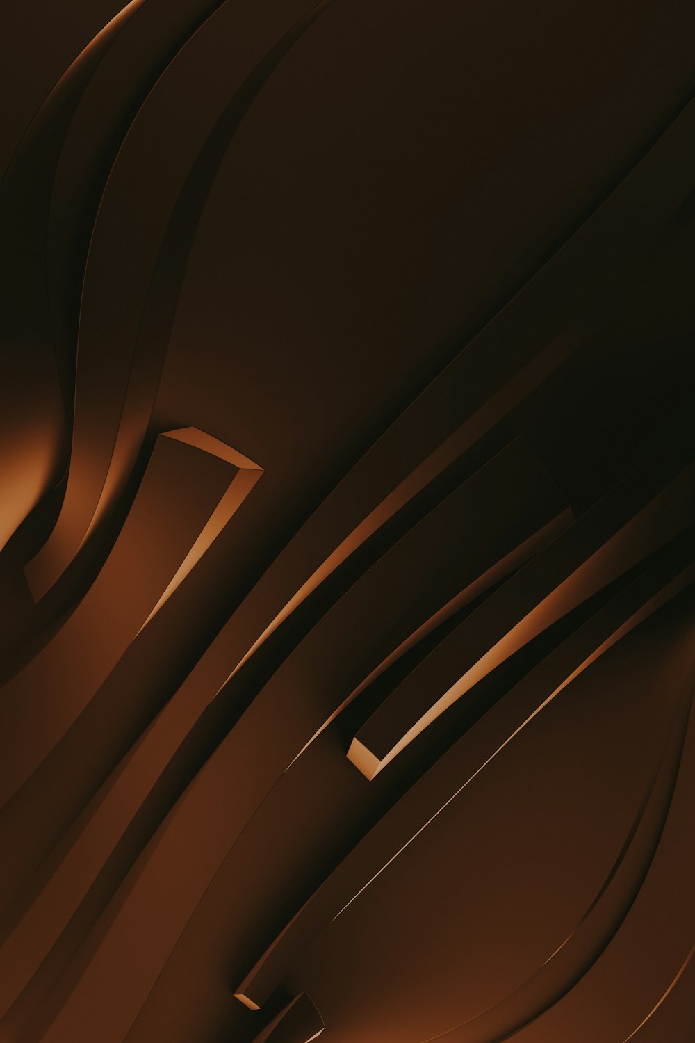 a brown abstract background with lines and curves