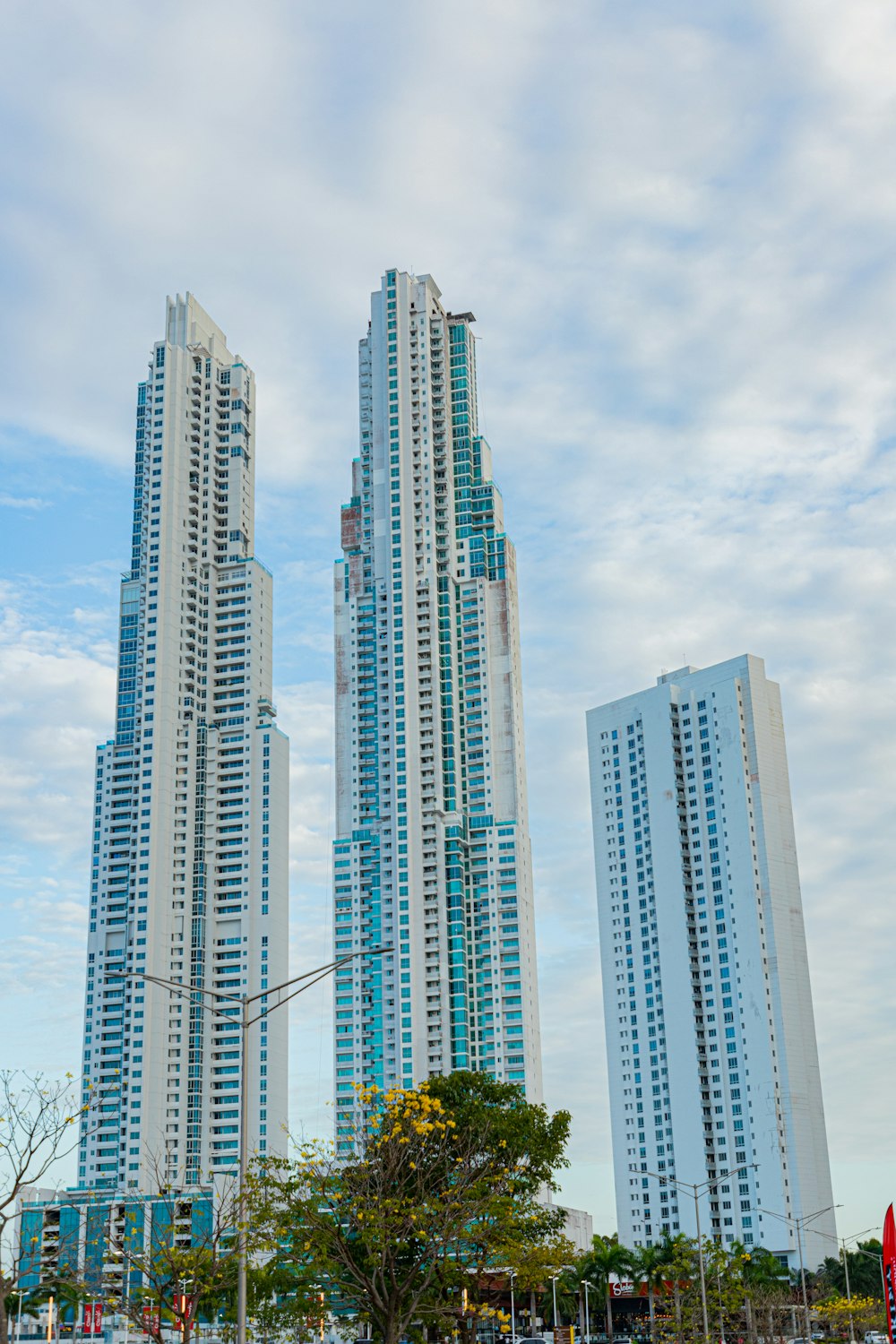 a view of a city with tall buildings in the background