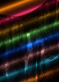A vibrant resin artwork showcasing glossy textures and colors.