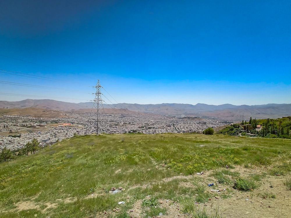 a view of a city from the top of a hill