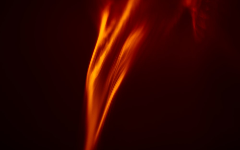 a close up of a red fire with a black background