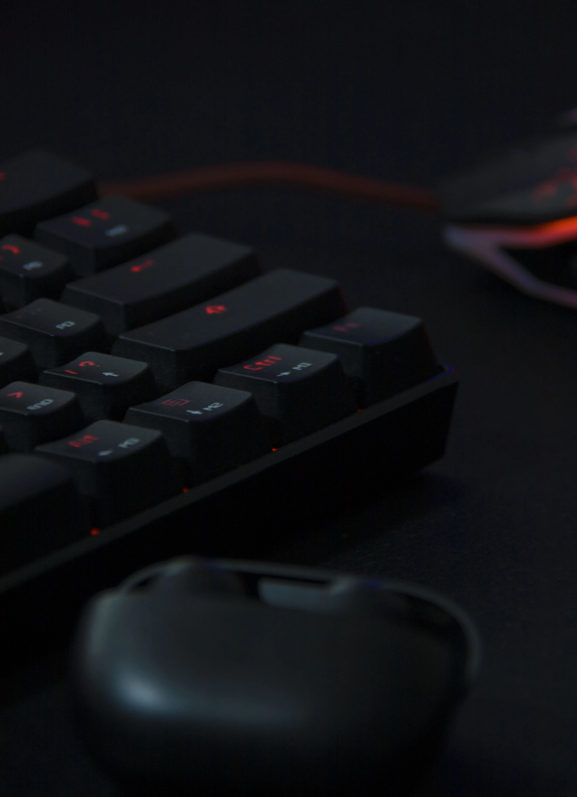 a close up of a keyboard and a mouse