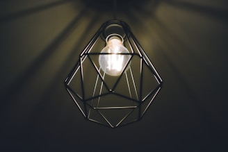 a light bulb in a glass container