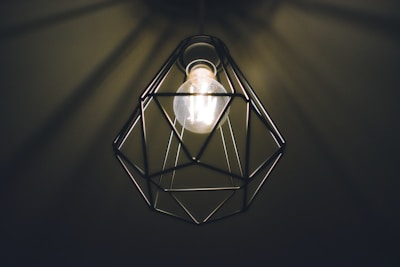 a light bulb in a glass container