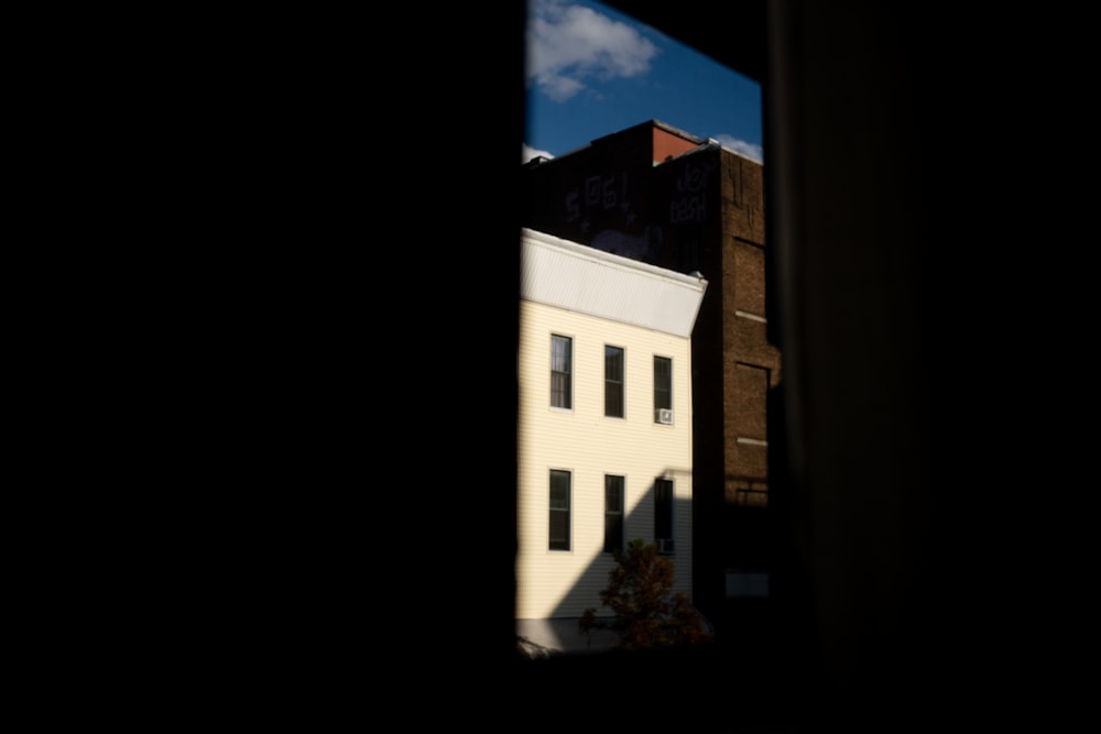 a building with a blue sky