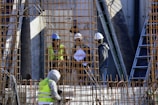 a group of people in a construction site