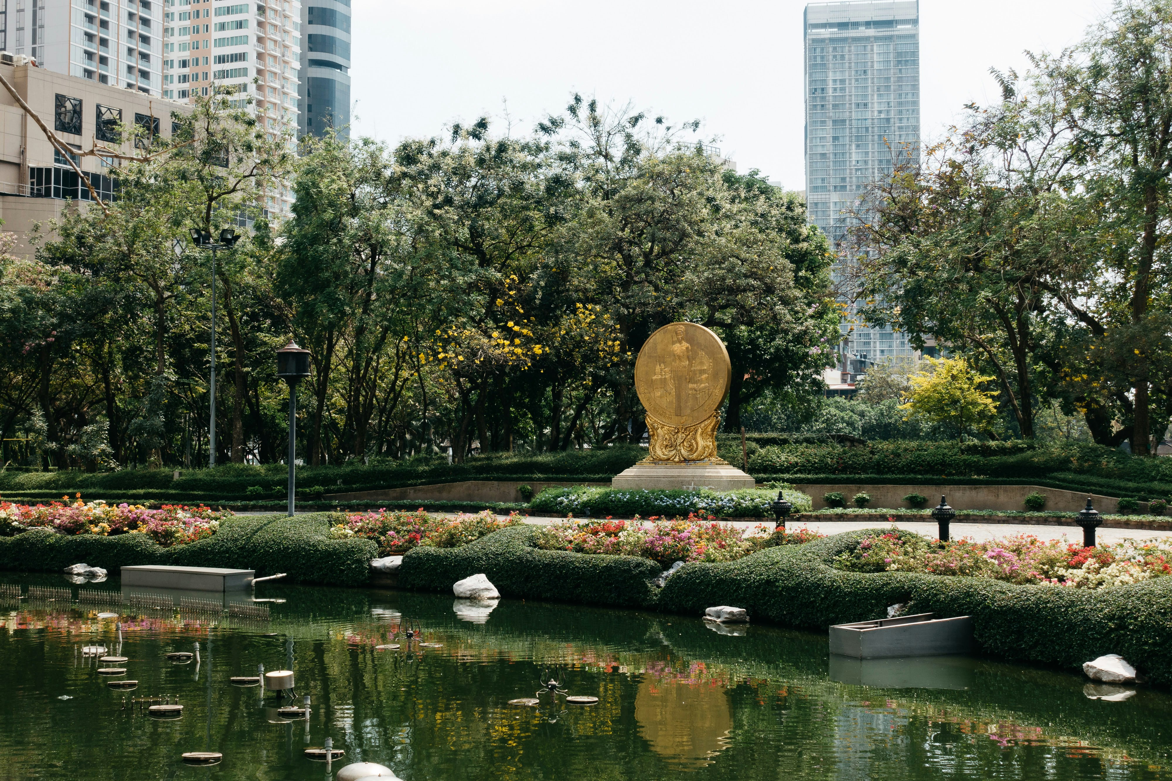 a large statue in a park