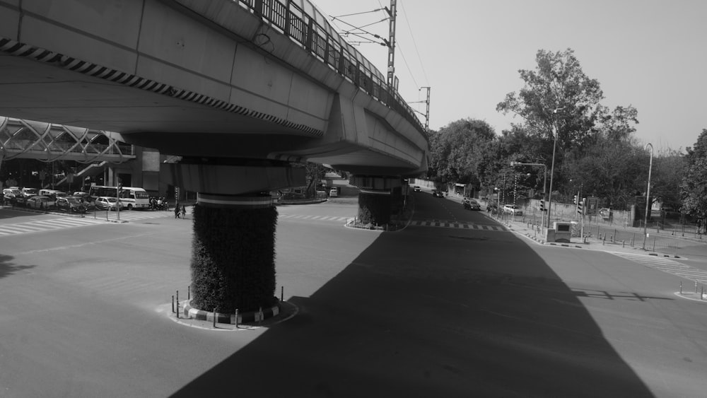 a road with a bridge over it