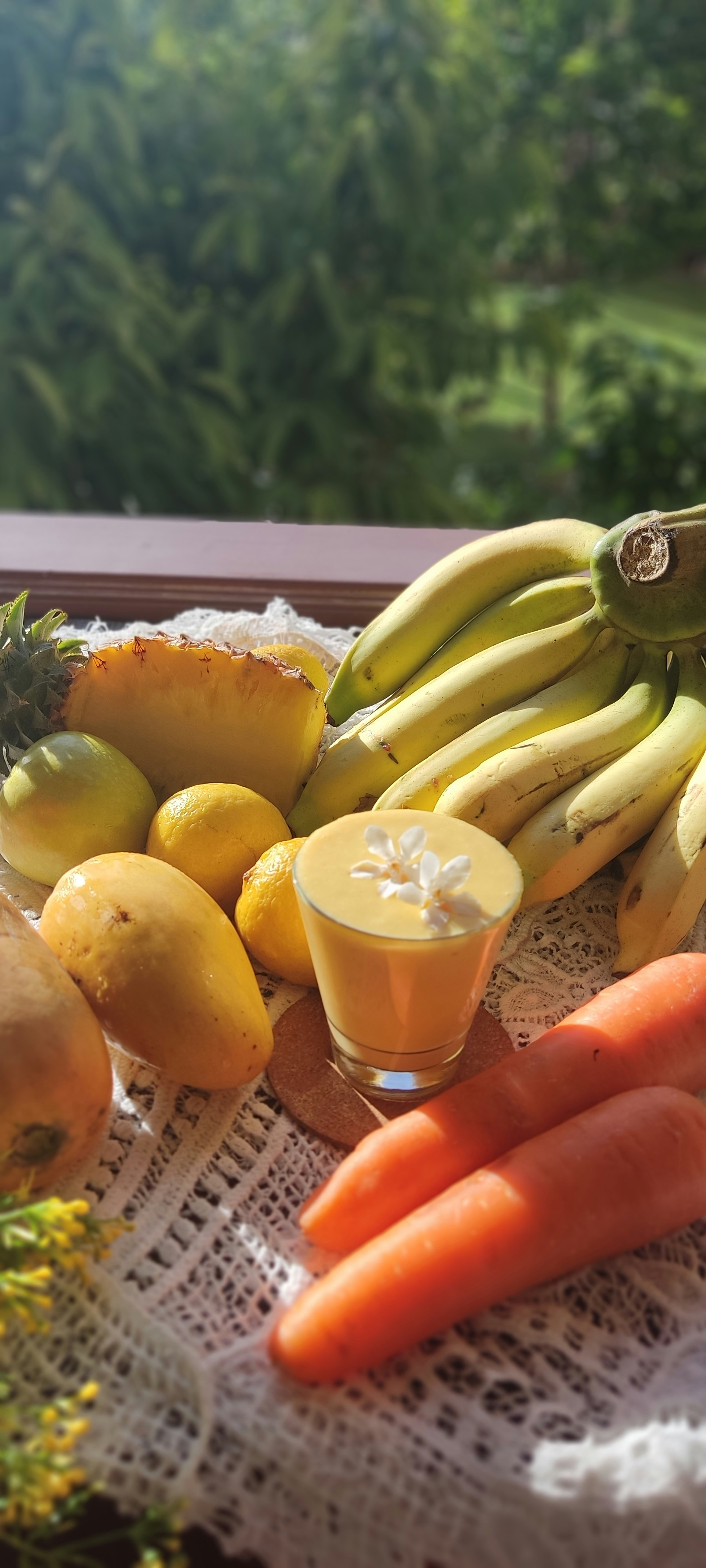 Vibrant colorful smoothies in glasses with fresh fruits and vegetables