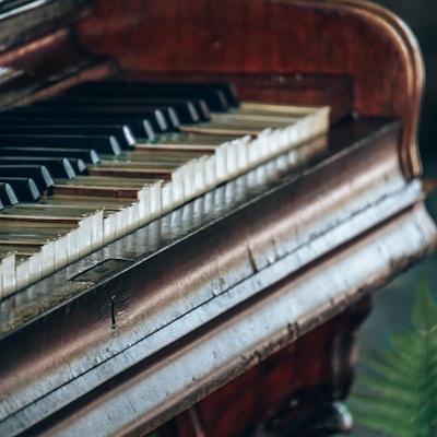 a piano with a keyboard