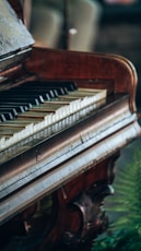 a piano with a keyboard