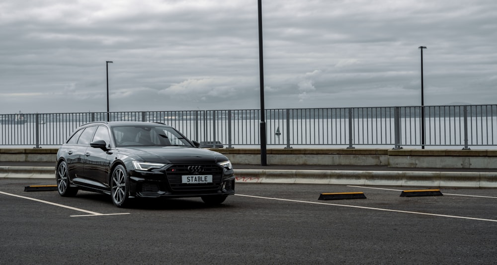 a black car on a road