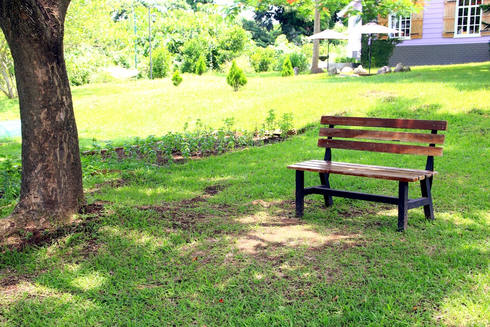 a bench in a park