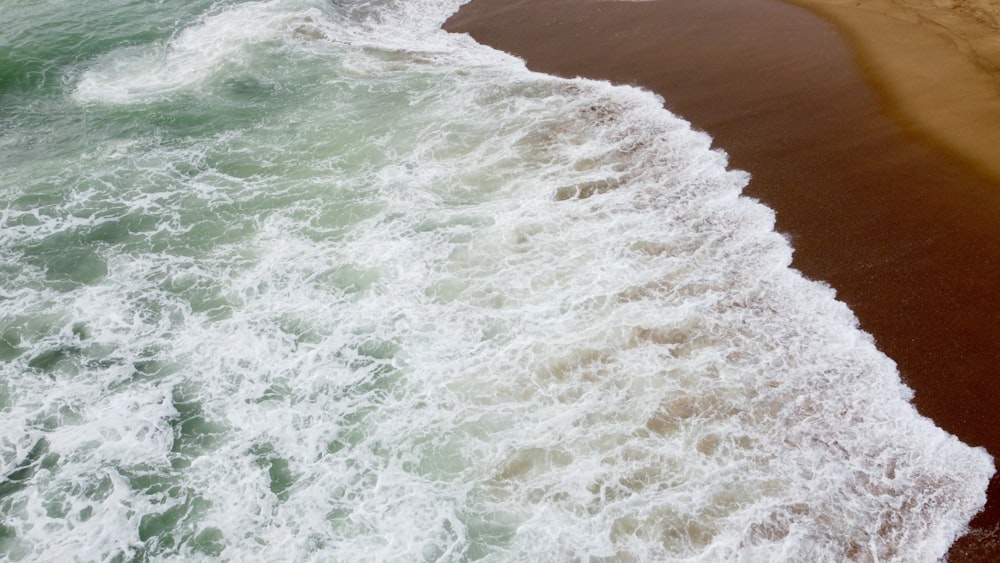 waves crashing on a beach