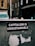A sticker with white text on a black background reads 'Capitalism is Unsustainable.' It is placed on a weathered and possibly metallic surface with remnants of old stickers or paint. In the background, there is an urban street scene with blurred buildings and a van, suggesting a city setting.
