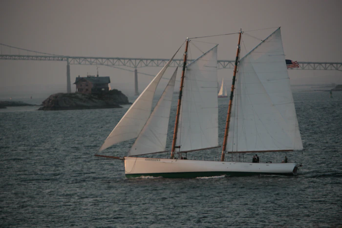 Classic schooner under sail