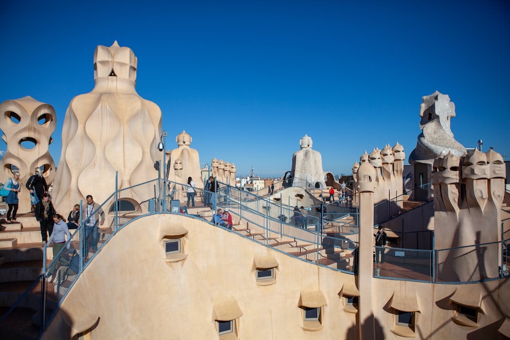 a large white building with Casa Milà