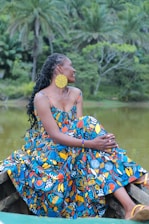 a person in a colorful dress